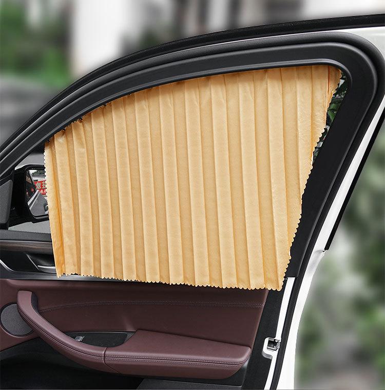Product Introduction of Auto Curtain Private Car Automatic Retractable Magnetic Suction Window Track Glass Light Blocking Anti-Ddos Insulation Shade Cloth 3