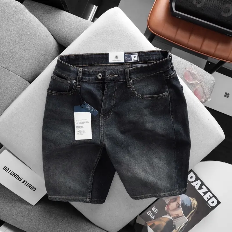 Quần short jean Dusty Tailor chính hãng, vải cotton định lượng cao co giãn thoải mái, form quần regular,bảng màu wash basic