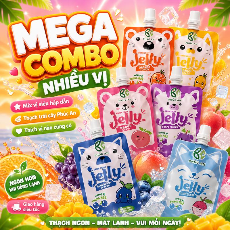 Combo thạch uống trái cây Drink Fruit Jelly 80ml Phúc An - Món ngon đến từ thiên nhiên