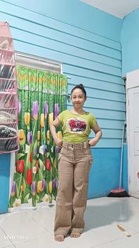 Product Review of HANDS UP - JINISO Cargo Baggy Celana Jeans Wanita Highwaist from K**h A**a 1