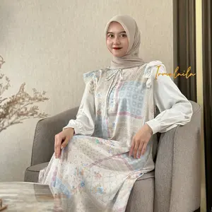 Aisyah Flowers Dress Gamis Wanita Bahan Sutra Armany Luxury Elegan By Irmalaila