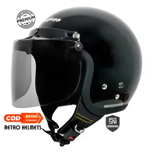 Helm Bogo Cargloss SNI + Kaca Cembung Datar Premium Warna Hitam Gloss Ukuran M,L