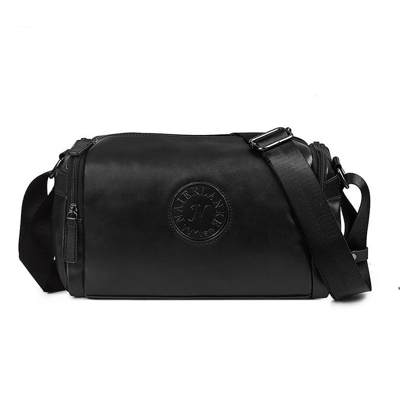 Product Introduction of Stylish Plaid PU Leather Men's Shoulder Casual Oblique Bag Simple Business Bag Square Bag 9