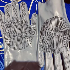 Sarung Tangan Panjang Sikat Mandi Anjing Kucing Pemijat Hewan Silicone Pet Grooming Glove