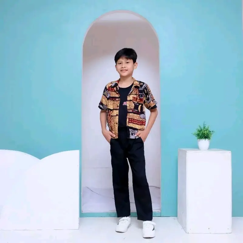 kemeja motif anak tanggung / kemeja rayon anak laki-laki / baju motif / kemeja pantai / kemeja motif viral Fashion 8