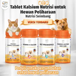 CASSIEL PET Vitamin Suplemen Untuk Nafsu Makan Gemukin Badan Bulu Rontok Daya Tahan Tubuh Dan Konstipasi kucing & Anjing Multivitamin Supplement,Vitamins,Probiotics,Calcium For Appetite Booster For Dogs & Cats complivit  pet peningkat imun kucing