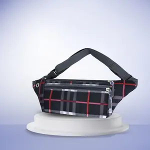 Tas Pinggang Pria Wanita Tas Selempang Motif Kotak Polos Waisbag Simple Trendy Termuarah BK236