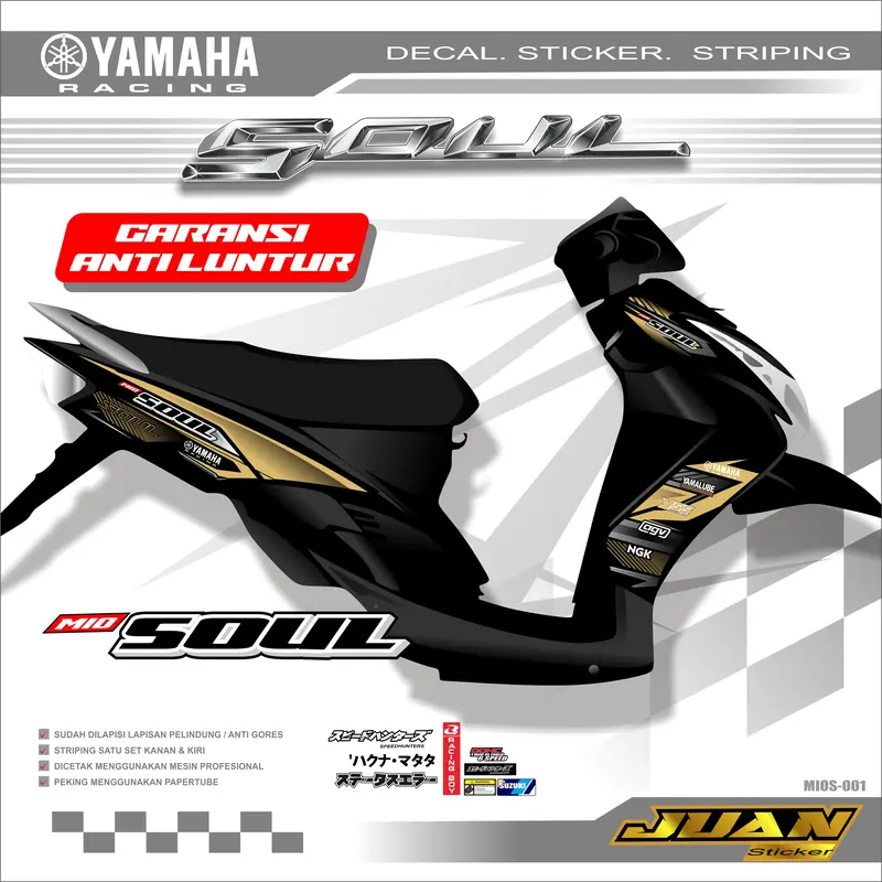 STRIPING STIKER MOTOR MIO SOUL KARBU STICKER VARIASI MOTOR MIO SOUL LAMA KEKINIAN Motorcycle Racing 2