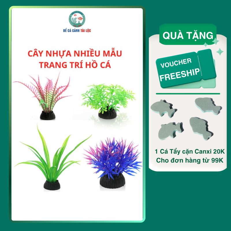 Cây Nhựa Trang Trí Bể Cá Cảnh Mềm Mại Cao 4cm 10cm 12cm An Toàn Không Gây Hại…