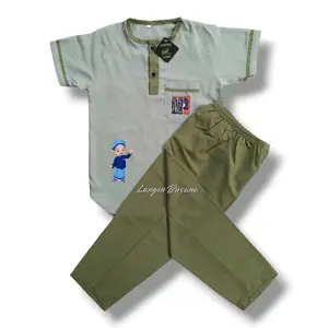 baju koko anak laki laki usia 1-13 tahun Kurta Panjang Setelan Pendek Katun Gamis