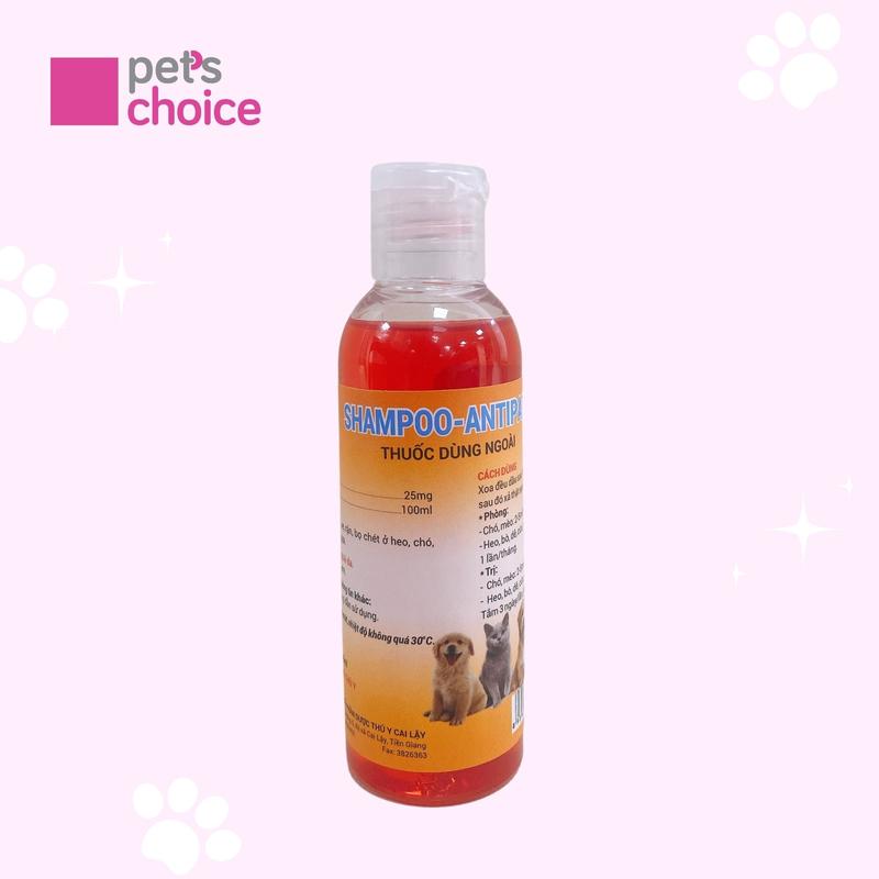 Sữa tắm cho chó mèo SAMPOO ANTIPARA 100ml 3