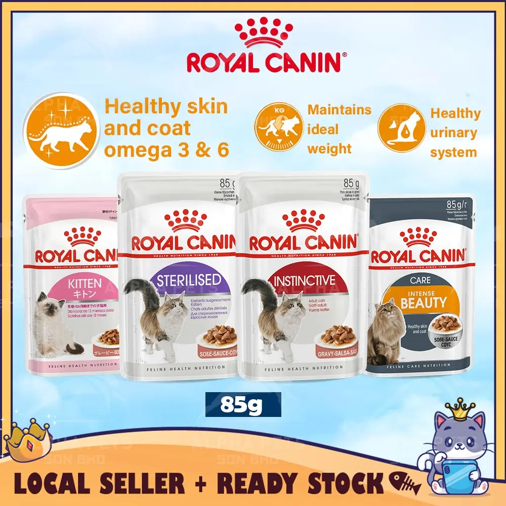 CATQUEEN Cat Food Royal Canin Wet Food Pouch Instinctive Intense Beauty Kitten RC Makanan Kucing Royal Canin Cat Pouch 85g