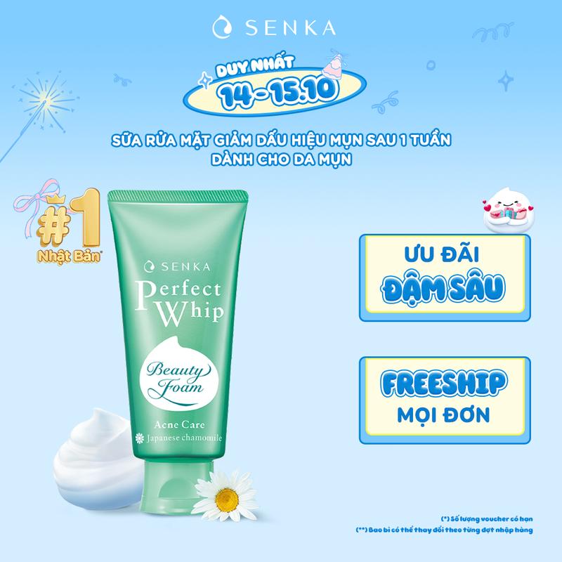 [SENKA] Sữa rửa mặt sạ̣ch mụn kháng khuẩn SENKA PERFECT WHIP ACNE CARE 100G
