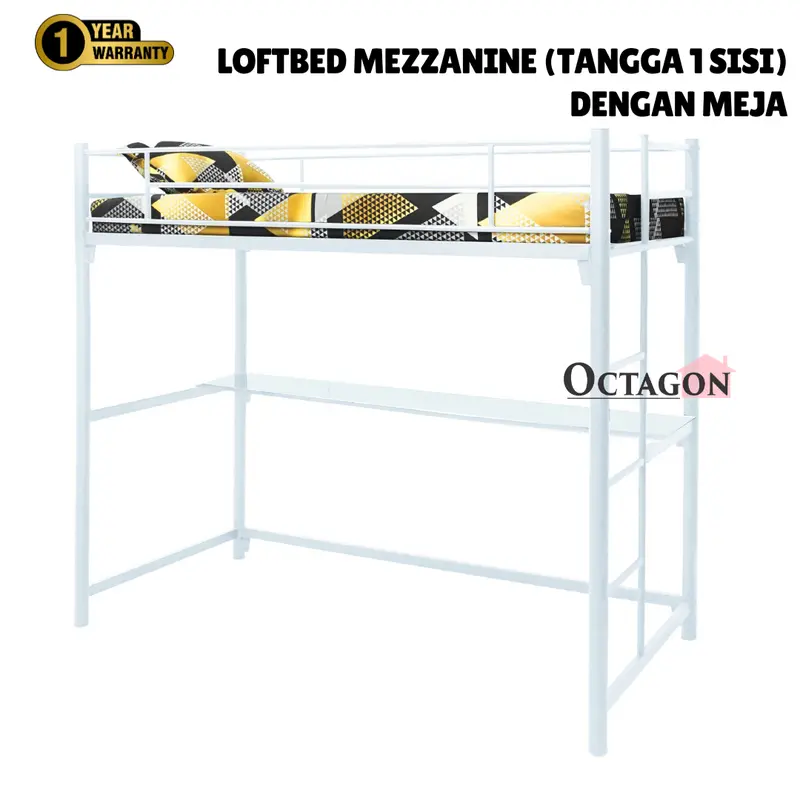 Ranjang Loftbed Besi Ranjang Tingkat Mezzanine Besi Minimalis Knockdown 8