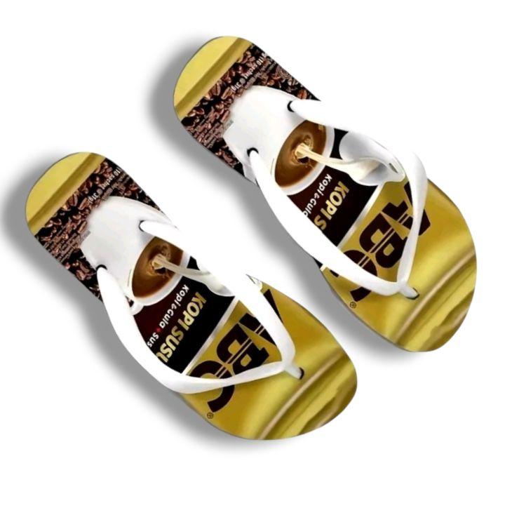 Sandal Jepit Pria Terbaru Motif Kopi Susu Desain Unik dan Nyaman untuk Harian Safety