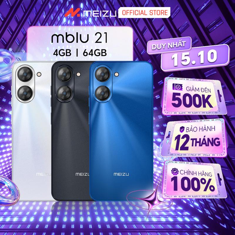 Điện thoại Meizu Mblu 21 | 8(4+4)GB/64GB | Unisoc T606 | Màn hình HD+ 6.79" | Pin 4900mAh | Loa Kép Phone