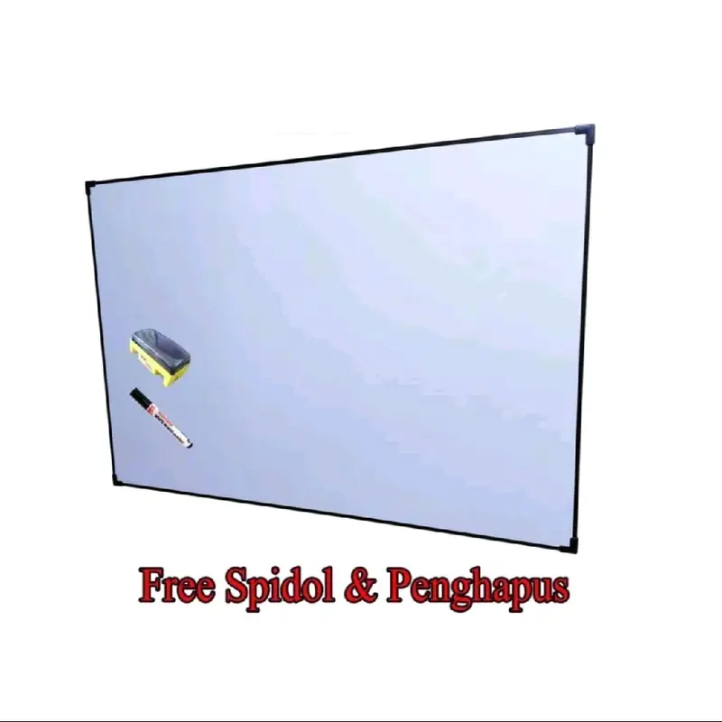 PAPAN TULIS WHITEBOARD 40 X 60 CM GRATIS SPIDOL DAN PENGHAPUS LIST ALUMUNIUM TERLARIS Stationery Putih 3