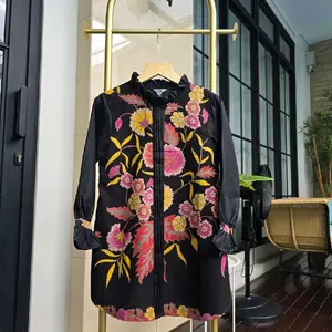 Tunik Arini Mix Batik Edness Kayla - Baju Kerja Kantor Atasan Wanita Muslim Motif