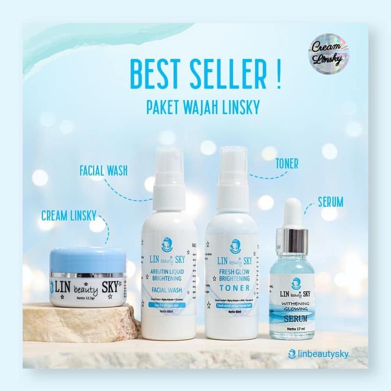 CREAM LINS BEAUTY SKY ORIGINAL / MEMUTIHKAN WAJAH/ MENGATASI WAJAH BERJERAWAT Pencerah 3