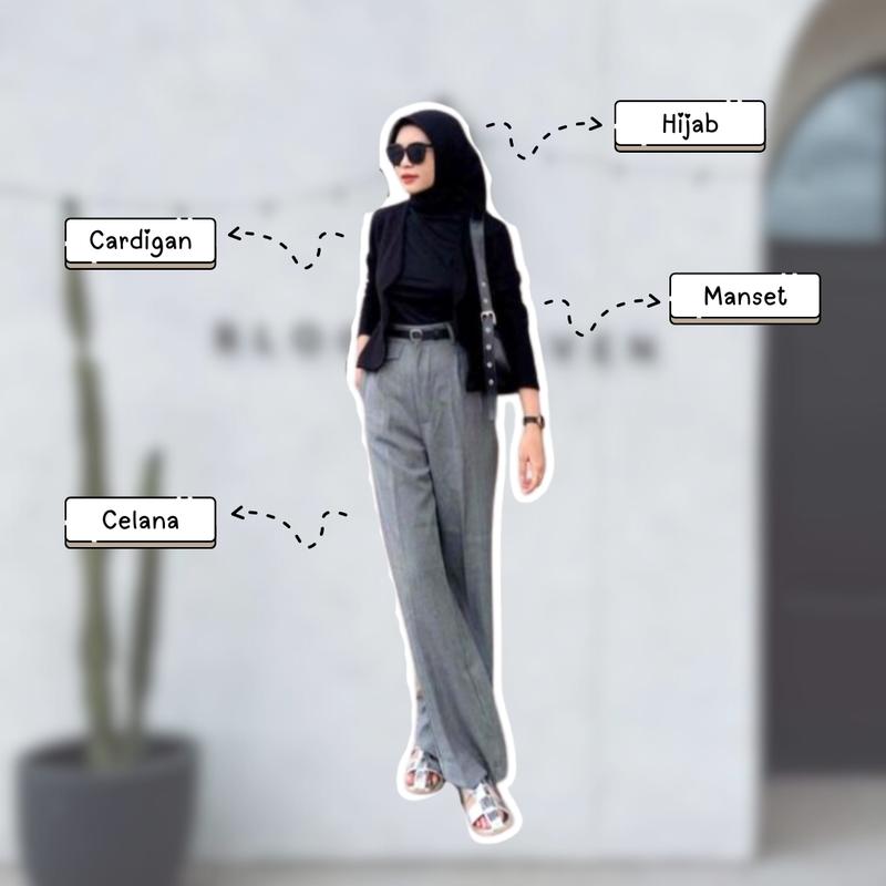 4 In 1 Set AB134 - One Set Cewek Remaja Kekinian dan Kece Ootd Cewek Mamba Outfit Casual Style Sweater Rajut 1