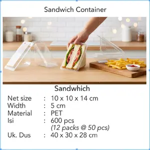 Mika Sandwich Segitiga Plastik / Mika Sando Fruit Salad - Full Bening isi 50 pcs