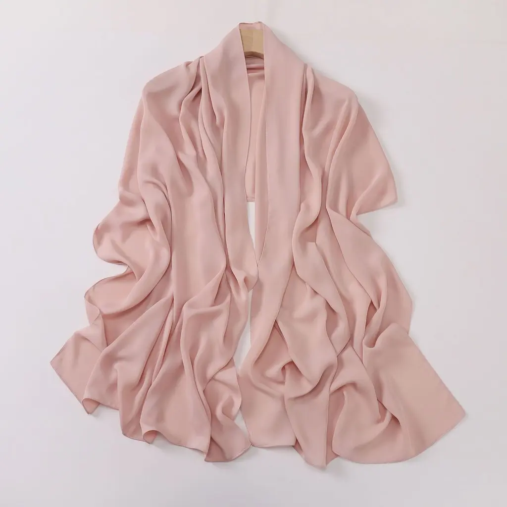 Khăn Lụa Satin Lớn Cho Nữ, Khăn Choàng, Khăn Trùm Đầu, Băng Đô, Khăn Trùm Đầu, Cà Vạt, Khăn Che Bãi Biển, Ups, Màu Trơn
