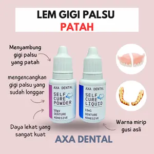 AXA Dental Lem Gigi Palsu Patah dan Pengencang Gigi Palsu Longgar (Adhesive Denture)