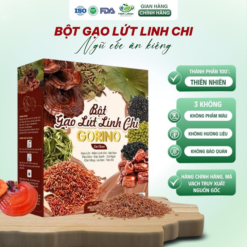 MUA 1 TẶNG 4 Bột Gạo Lứt Linh Chi Táo Đỏ Mè Đen Đậu Xanh Đậu Đen Gorino Ngũ Cốc Dinh Dưỡng Ăn Kiêng Lợi Sữa Thay Thế Bữa Ăn Food
