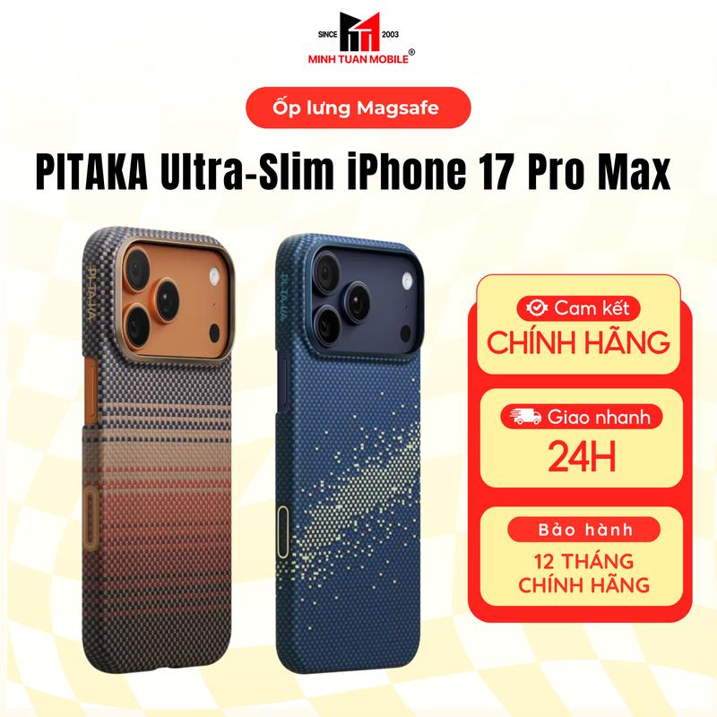 Ốp lưng Magsafe iPhone 17 Pro Max PITAKA Ultra-Slim (With Pitatap)