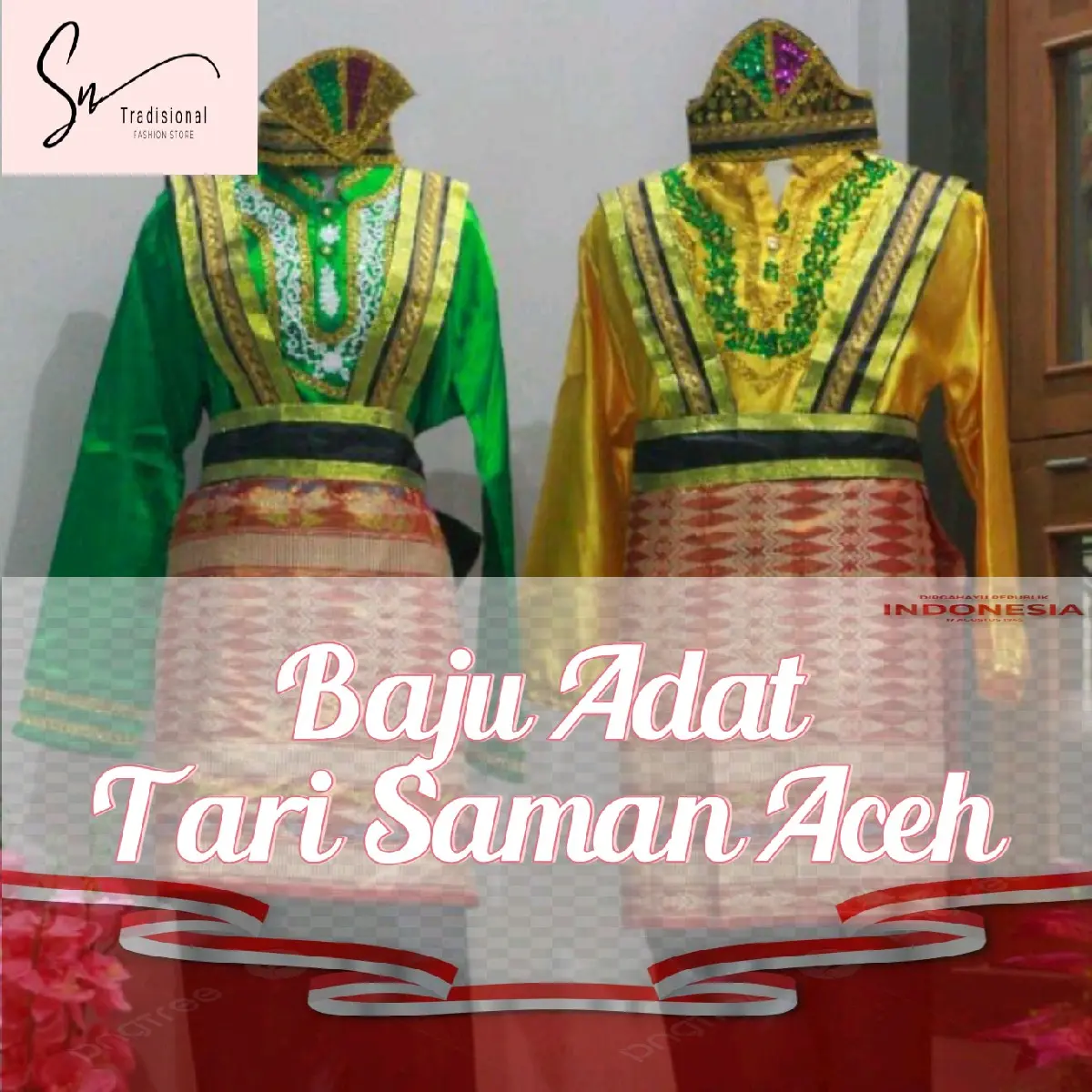 Baju Adat Dewasa Tari Saman Aceh satuan (Laki/Perempuan)