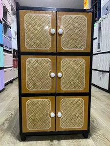 NAIBA NANDOS Lemari Pakaian Plastik TWIN BOX 9 Pintu Kuning Orange BAGUS KOKOH KUAT