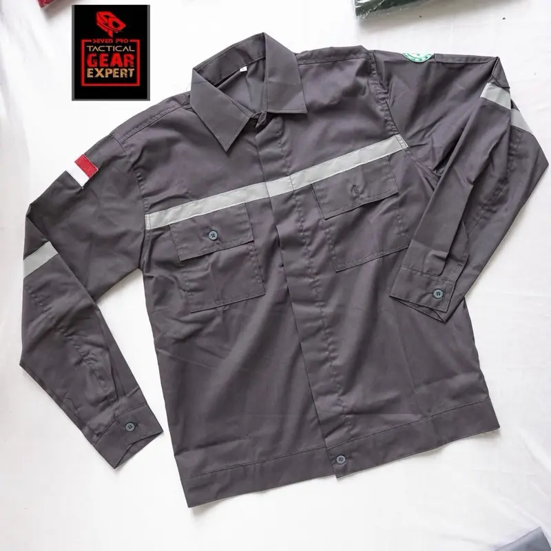 Kemeja safety first 01 kemeja lapangan kemeja kerja baju kerja proyek Pria Wanita Dewasa Panjang Katun 7