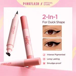 [Official]PINKFLASH #QuickShape Lasting Winged Eyeliner Stamp 2-in-1 High Pigment Easy to use E24