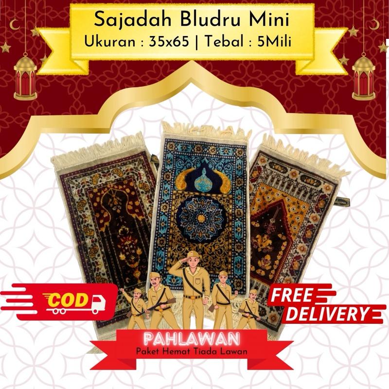 Rachmat Store Sajadah Bludru Premium Mini Muka Tebal Ukuran 35x65 Bahan Halus Lembut dan Sudah Ada Anti Slip  Muslim Nyaman Turki Haji 8