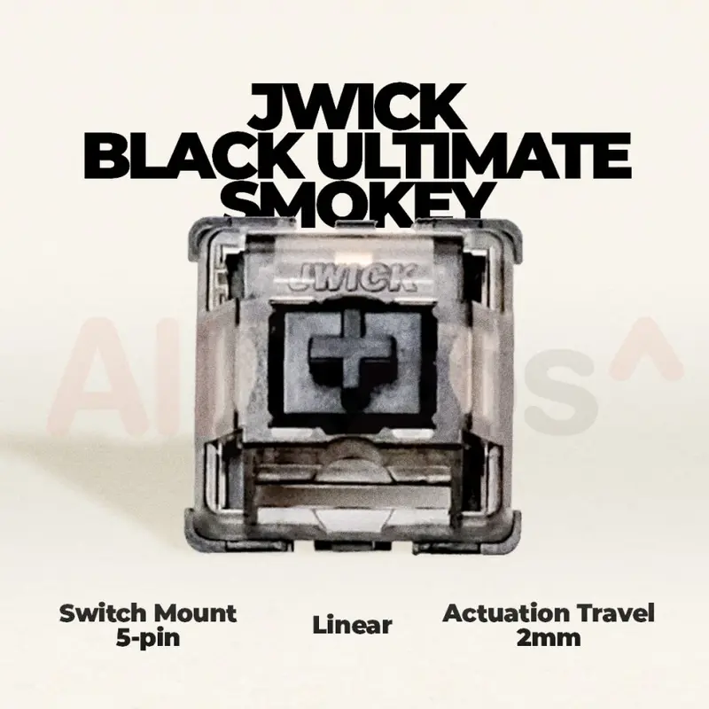 JWK / JWICK Black Ultimate Smokey Linear Switch 63.5g PCB Mount 0