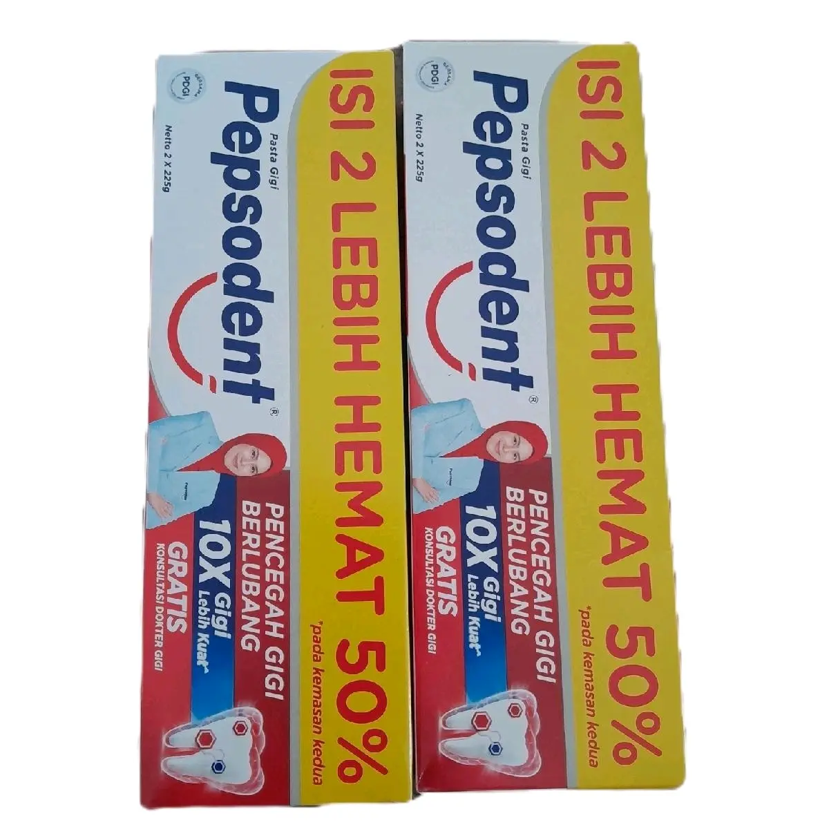 PAKET 2X Pepsodent Twinpack (4x225GR) Promo super Hemat perawatan gigi dan mulut Menyembuhkan Gusi Memutihkan Bersihkan odol