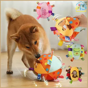 Mainan Boneka Jingle Ball Anjing Kucing /Bola Mewah Tumbuh Gigi Yang Tahan Gigitan Yang Memakan Energi/Mainan Anjing Pet Squeaky Toy
