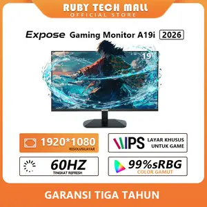 Expose Gaming/Office Monitor A19i 2026 Flat IPS FHD 1080P 60HZ Free HDMI+VGA Garansi 3 tahun