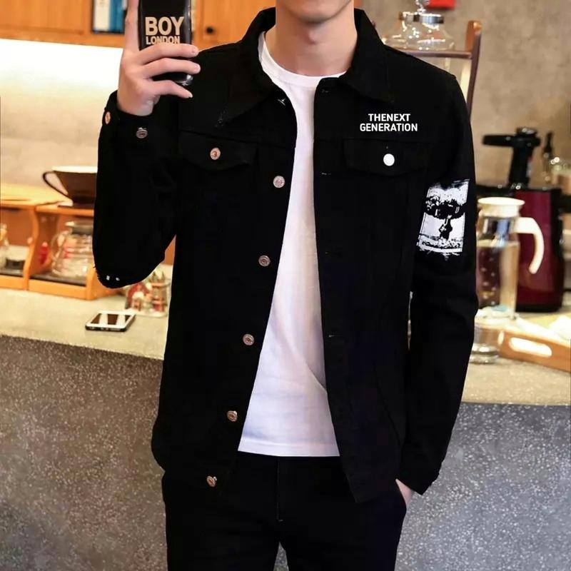 Jaket Jeanss Denim New Fashion,Jaket Zoman Sablon Black. 1