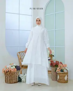 Putri Atelier - Maira Dress Gamis Malaysia Umroh Lebaran Kondangan Katun Bordir Bolong Mewah Kekinian
