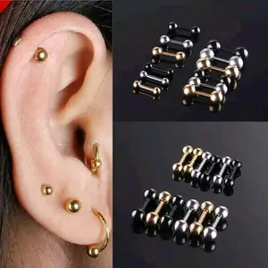 1 Pcs Piercing Earring Lobe Helix Tragus Barbel Titanium/ Stainless stell 316 (B.P 6 mm) Anting