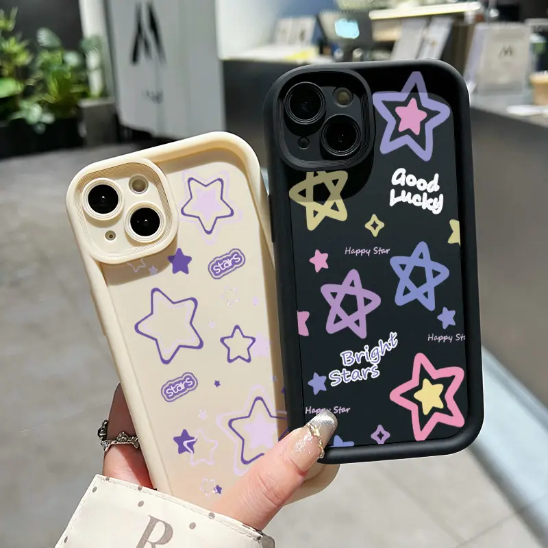 Casing Hp Untuk Infinix Hot 11 Play Hot 10 Play Hot 9 Play Case pola bintang keberuntungan HP gaya ganda pelindung silikon lunak pelindung Kesing Softcase 6