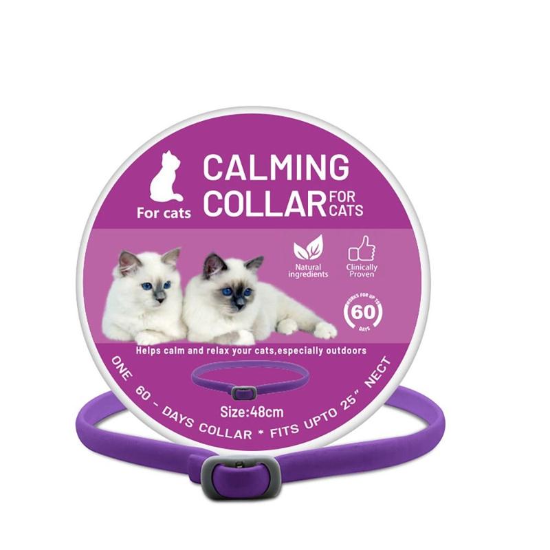 View of justzzs Portable 48cm Cat Calming Collar 60ml Natural Emotional ...