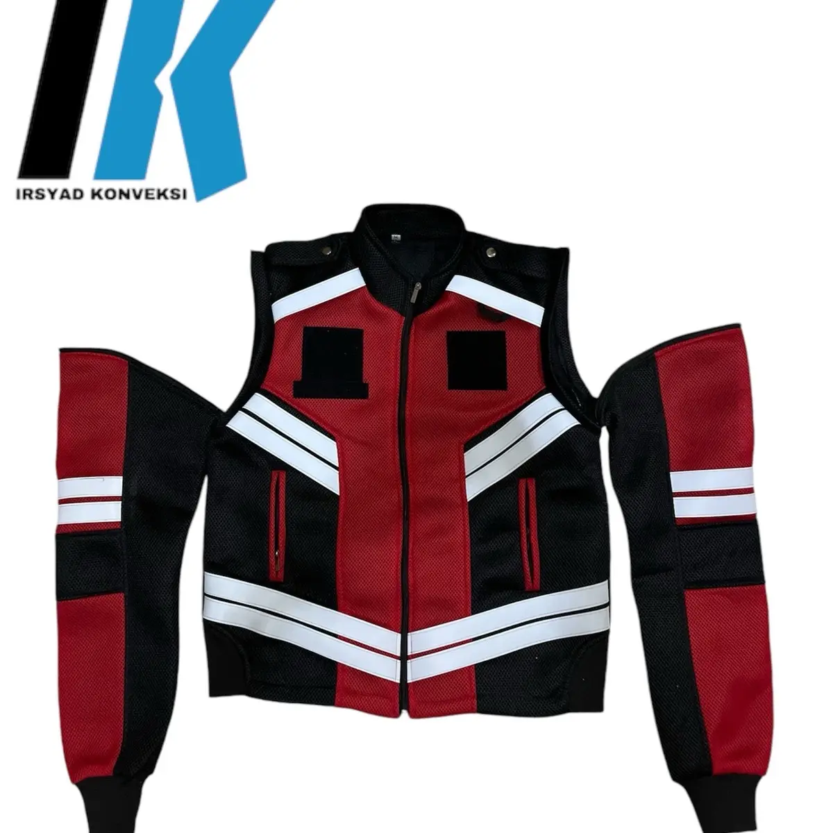 Romket/rompi jaket bahan jala tebal logo costum Pria Keren toyobo xl
