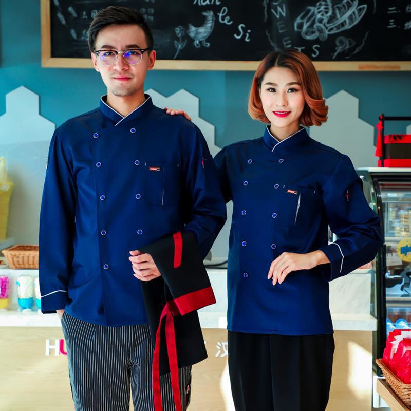 Trang Phục Đầu Bếp, Dành Cho Nam Và Nữ, Áo Khoác Đầu Bếp Dài Tay, Áo Khoác Đầu Bếp Làm Việc Nấu Ăn, Đồng Phục Áo Khoác Áo Khoác Đầu Bếp, Dài Tay, Thích Hợp Cho Khách Sạn Và Nhà Bếp, Trang Phục Đầu Bếp 1