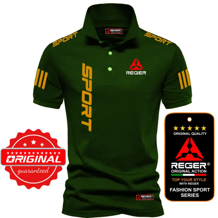 POLO REGER ACTION SPORT TEXT MIRING GOLD / SABLON DTF POLYFLEX PREMIUM / Pakaian Baju Polo Kerah Distro untuk Pria Laki Laki wanita Dewasa 3