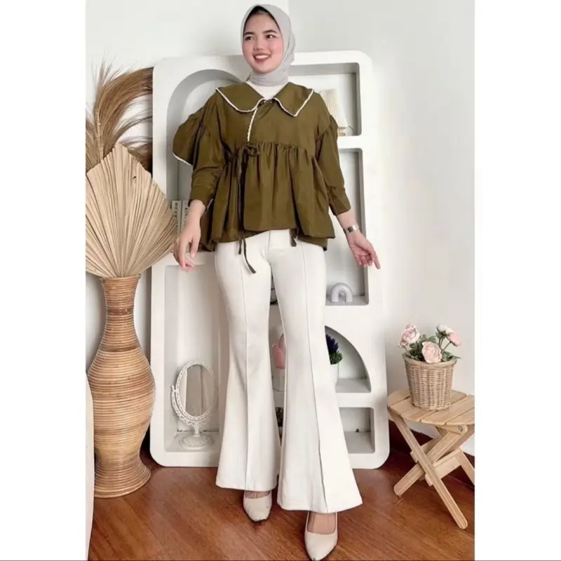 GADESH LINKA BLOUSE READY STOK SIAP KIRIM Atasan Wanita Casual Katun Linen 1