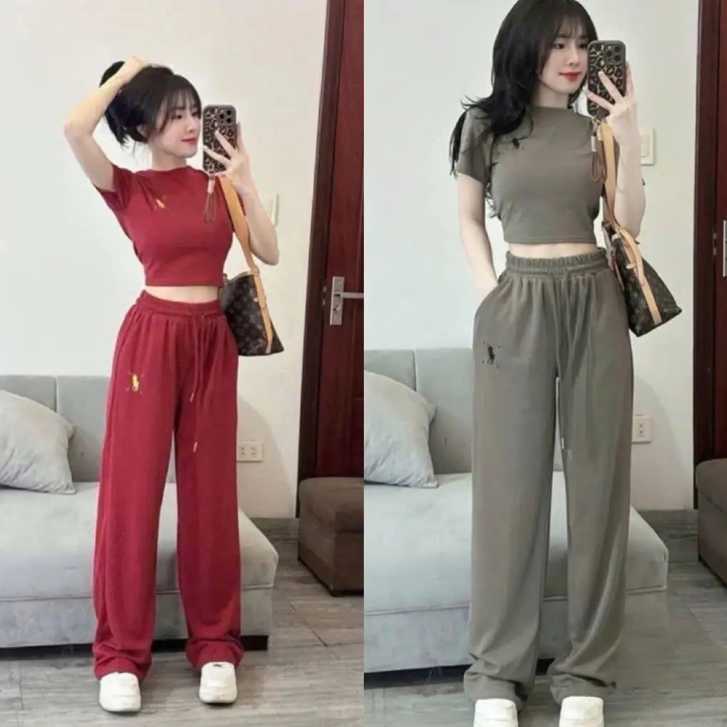 Sét Bộ Croptop Nữ Giới Size 38-65kg Chất Vải Thun Gân Thoáng Mát Phù Hợp Cho Mùa Hè Tôn Vóc Dáng Thoải Mái | BigBuy360 - bigbuy360.vn