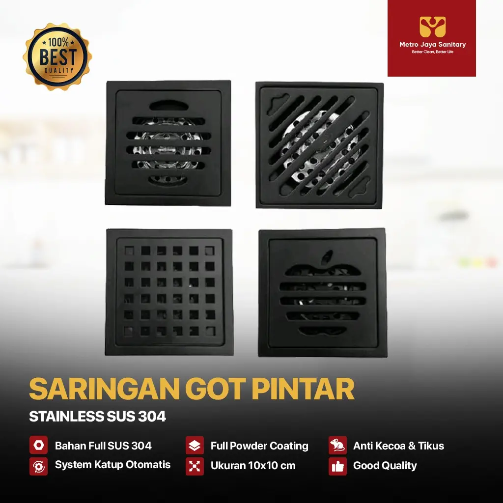 Floor Drain Saringan Got Penutup Saluran Air Pintar Stainless steal sus304