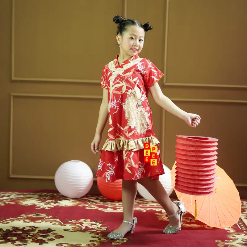 Gaby dress red bamboo 1-6 tahun terusan imlek anak perempuan deepeekids 5